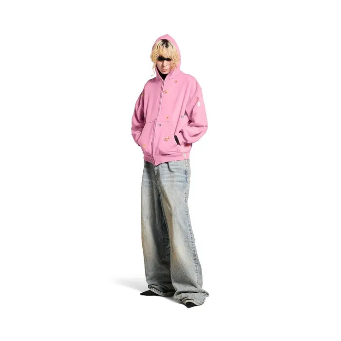 Balenciaga Sweatshirts and Hoodies Women Women039s Fruity Zipup Hoodie Regular Fit In Pink Pink