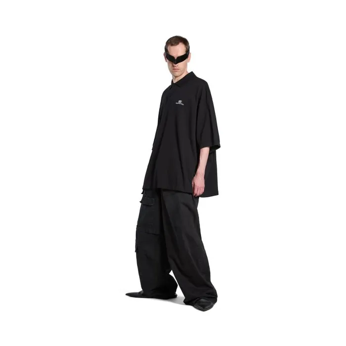 Balenciaga Tshirts Men Men039s Bb Classic Balenciaga Polo Shirt Oversized In Black Black Balenciaga Tshirts Men Men039s Bb Classic Balenciaga Polo Shirt Oversized In Black Black