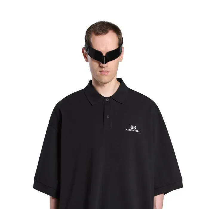 Balenciaga Tshirts Men Men039s Bb Classic Balenciaga Polo Shirt Oversized In Black Black