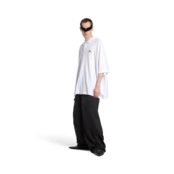 Balenciaga Tshirts Men Men039s Bb Classic Balenciaga Polo Shirt Oversized In White White Balenciaga Tshirts Men Men039s Bb Classic Balenciaga Polo Shirt Oversized In White White
