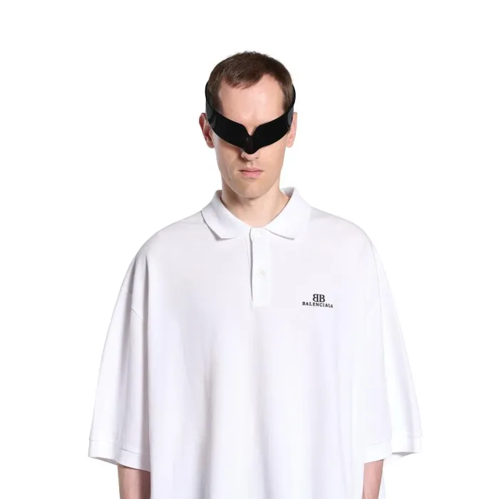 Balenciaga Tshirts Men Men039s Bb Classic Balenciaga Polo Shirt Oversized In White White