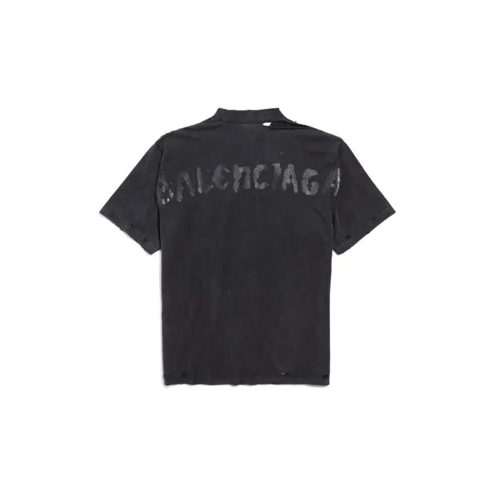 Balenciaga Tshirts Women Women039s Painted Tshirt Medium Fit In Black Faded Black Faded