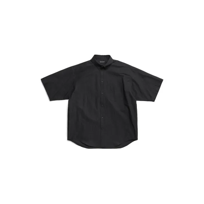 Balenciaga Tops and Shirts Men Men039s Tape Type Short Sleeve Shirt Large Fit In Black Black Balenciaga Tops and Shirts Men Men039s Tape Type Short Sleeve Shirt Large Fit In Black Black
