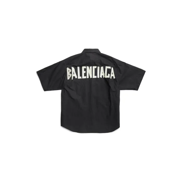 Balenciaga Tops and Shirts Men Men039s Tape Type Short Sleeve Shirt Large Fit In Black Black Balenciaga Tops and Shirts Men Men039s Tape Type Short Sleeve Shirt Large Fit In Black Black