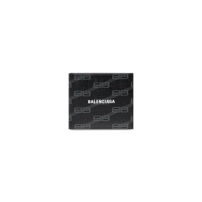 Balenciaga Wallets Men Men039s Signature Square Folded Wallet Bb Monogram Coated Canvas In Black Black