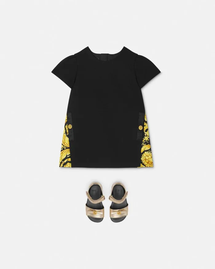 Barocco Baby Dress Black Children Versace Clothing