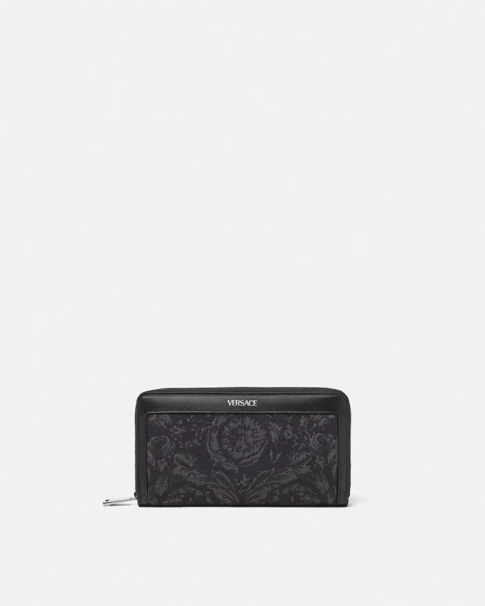 Barocco Jacquard Long Wallet Blackprint WomenMen Versace Wallets