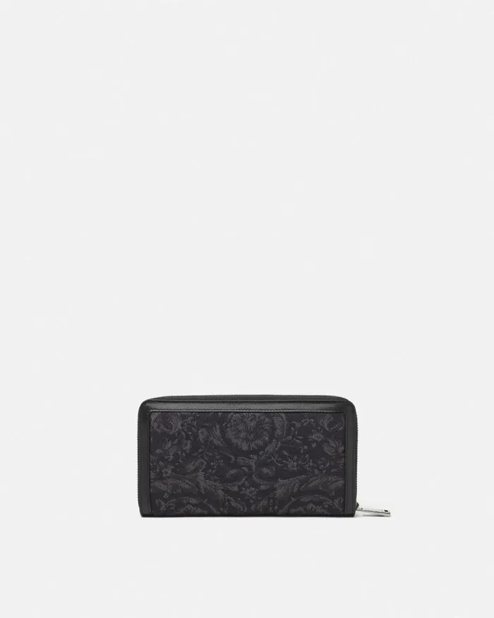 Barocco Jacquard Long Wallet Blackprint WomenMen Versace Wallets