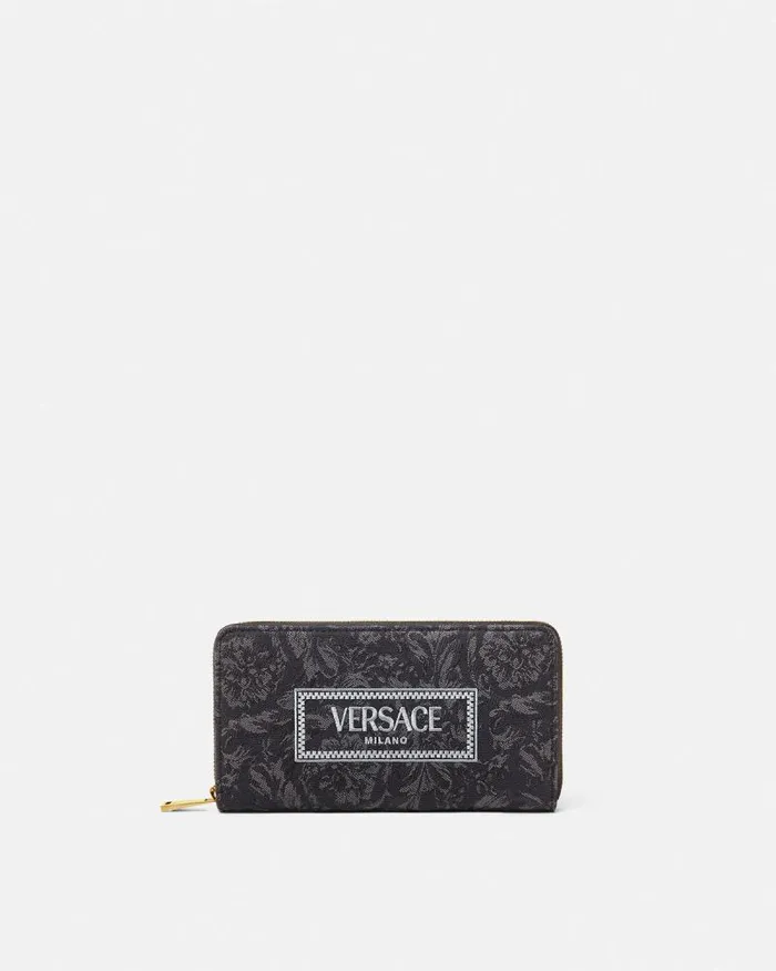 Barocco Jacquard Long Wallet Blackprint Women Versace Wallets