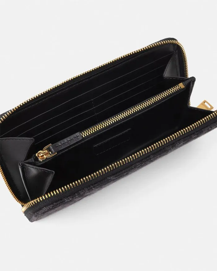 Barocco Jacquard Long Wallet Blackprint Women Versace Wallets