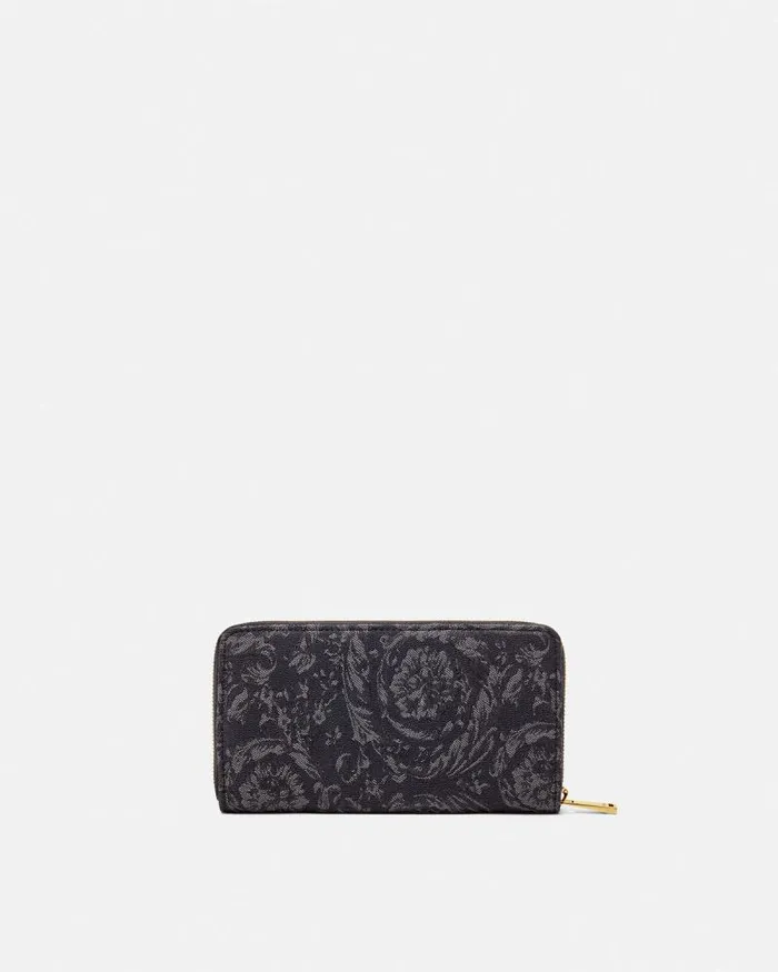 Barocco Jacquard Long Wallet Blackprint Women Versace Wallets