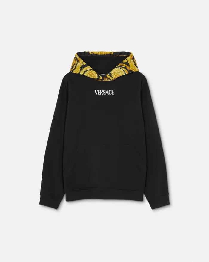 Barocco Paneled Hoodie Blackprint Women Versace TShirts and Sweatshirts