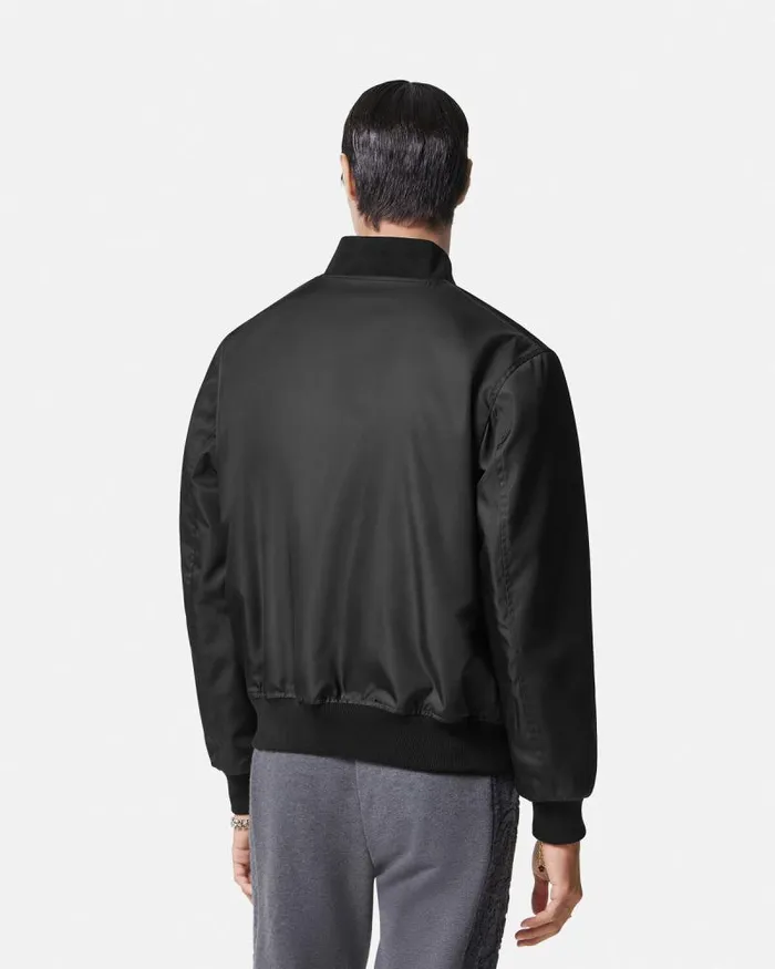 Barocco Reversible Bomber Jacket Gray Men Versace Jackets and Coats