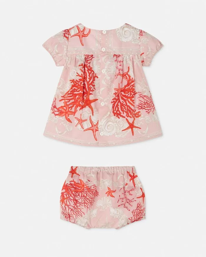 Barocco Sea Baby Dress Set Coral Children Versace Clothing