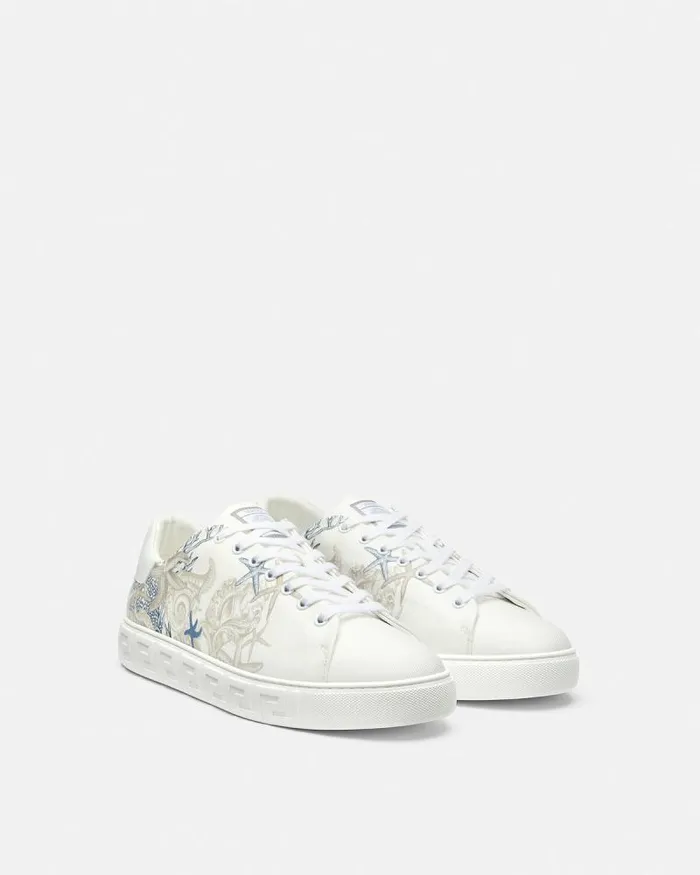Barocco Sea Greca Sneakers White Men Versace Sneakers