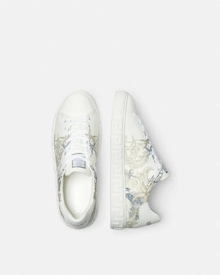 Barocco Sea Greca Sneakers White Men Versace Sneakers