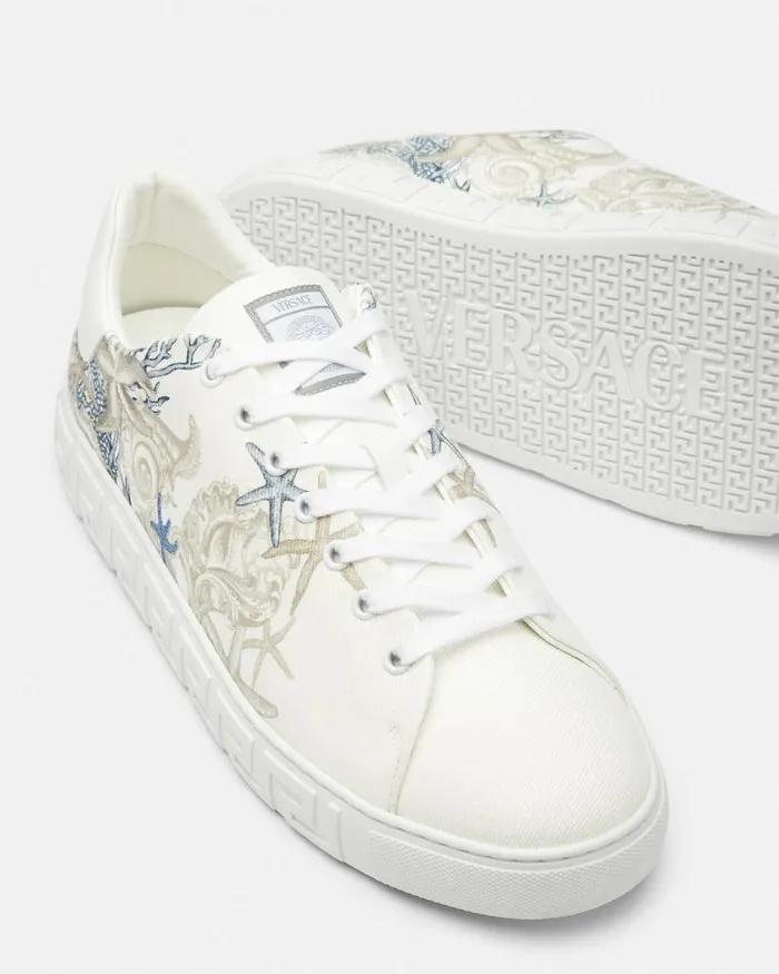 Barocco Sea Greca Sneakers White Men Versace Sneakers