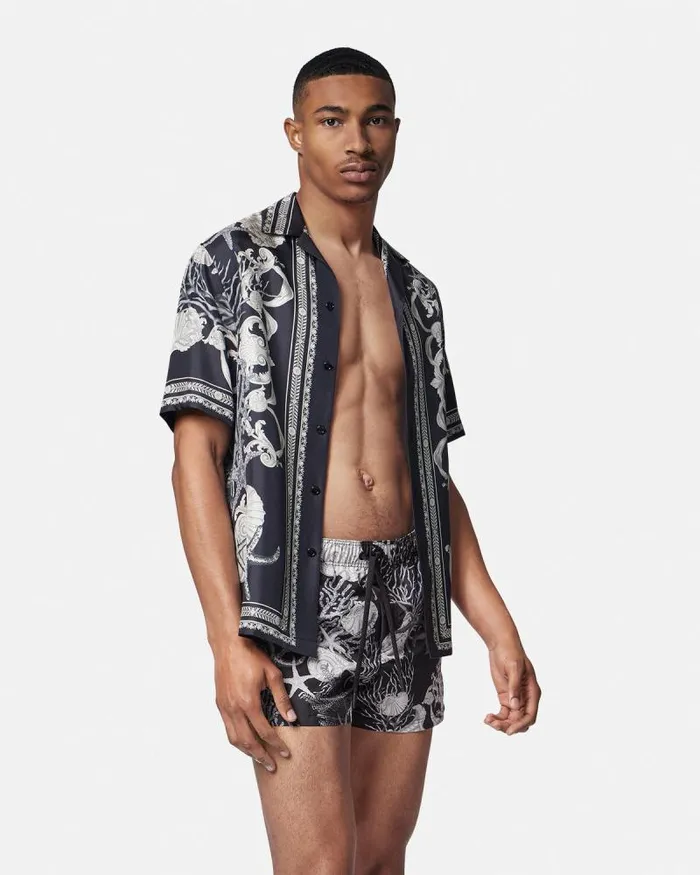 Barocco Sea Swim Shorts Blackprint Men Versace Swimwear