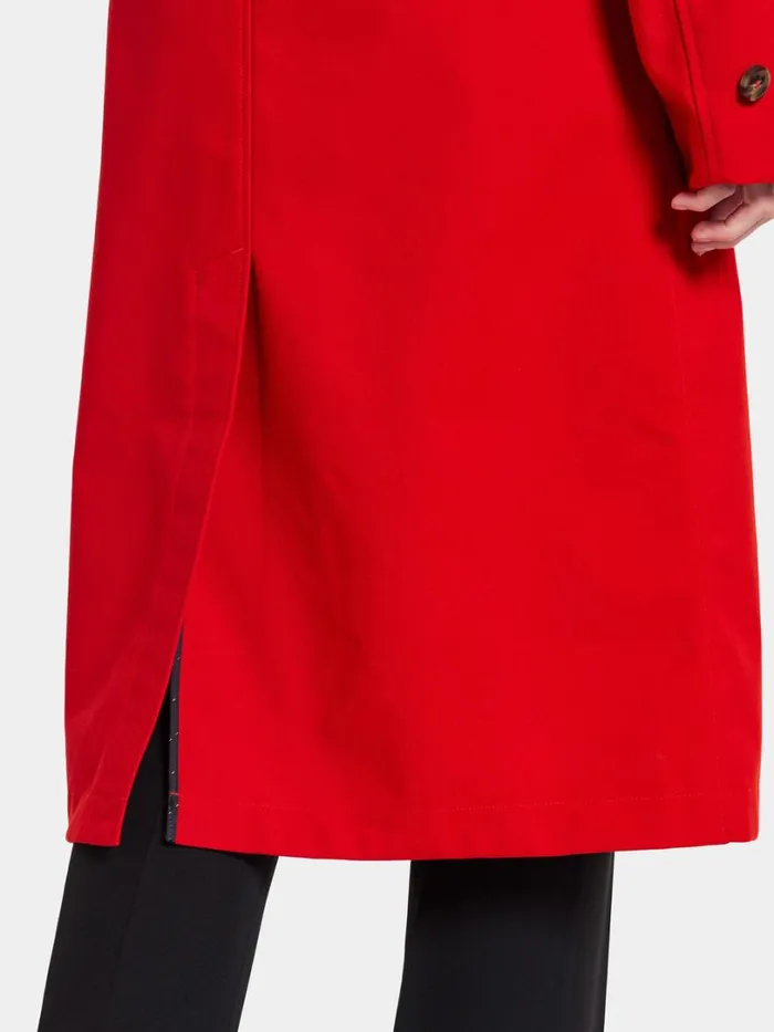 Beata Coat Long Chili Red Women Didriksons Trenchcoats