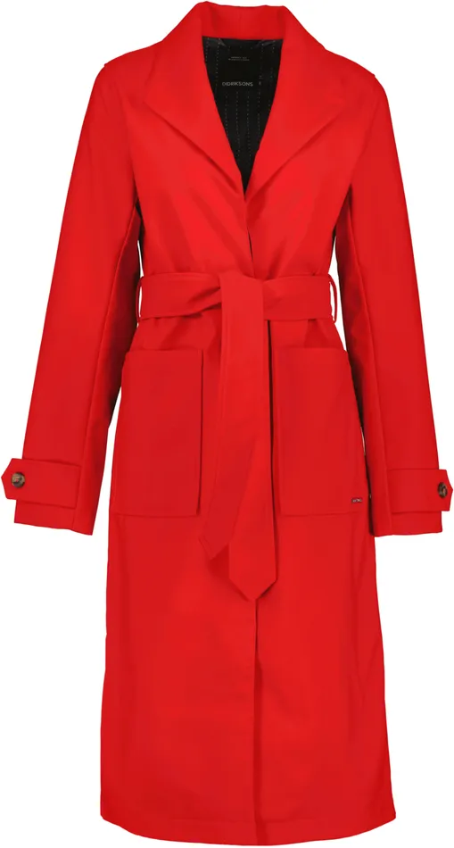 Beata Coat Long Chili Red Women Didriksons Trenchcoats