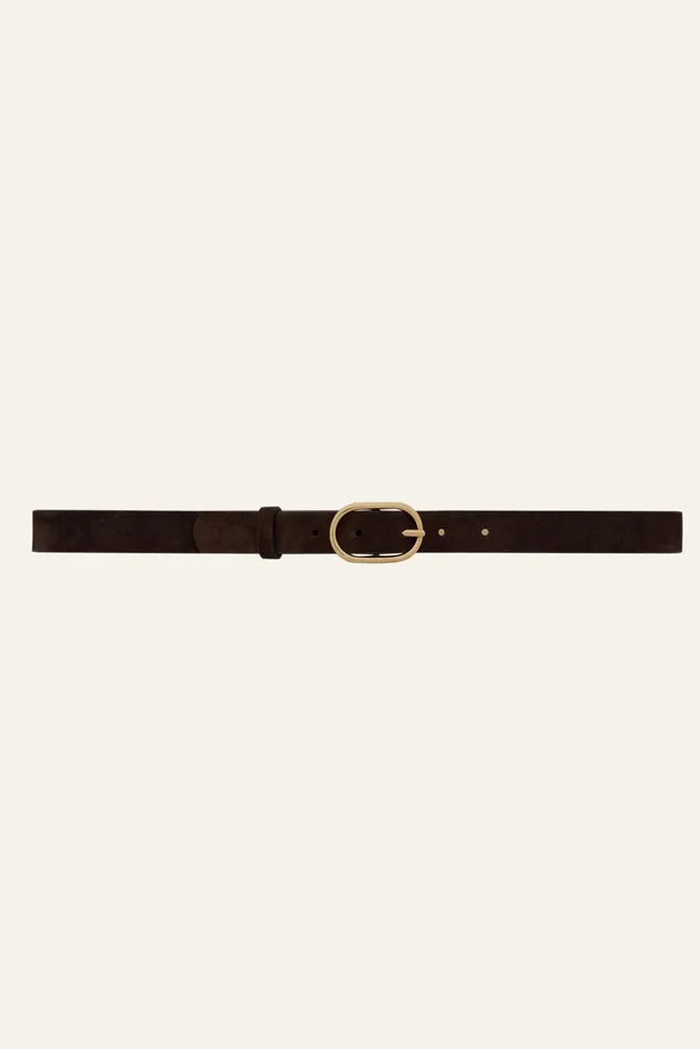 Belt With Oval Buckle Cole Brown Women Baandsh Belts