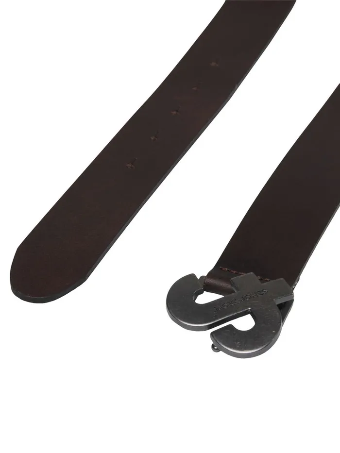 Belts JACK and JONES Mens LOGO COW LEATHER BELT Brown Black Coffee Cheap On Sale