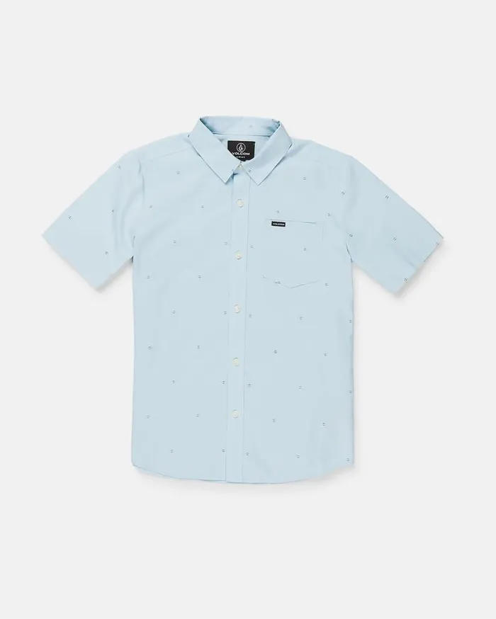 Big Boys Bankstone Short Sleeve Shirt 8211 Light Blue Kids Volcom Shirts and Flannels Big Boys Bankstone Short Sleeve Shirt 8211 Light Blue Kids Volcom Shirts and Flannels