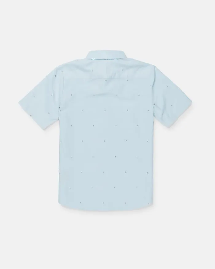 Big Boys Bankstone Short Sleeve Shirt 8211 Light Blue Kids Volcom Shirts and Flannels