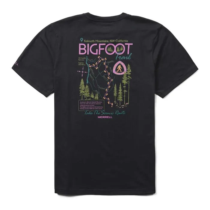 Bigfoot Trail Tee Black Men Merrell Tops