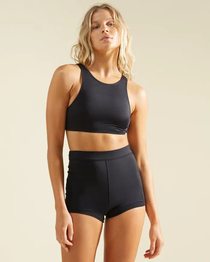 Billabong ADiv Boy Short Bikini Bottoms Black Womens Bikinis Billabong ADiv Boy Short Bikini Bottoms Black Womens Bikinis