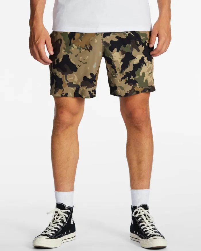 Billabong ADiv Surftrek Elastic Waist Shorts 17034 Camo Mens Shorts
