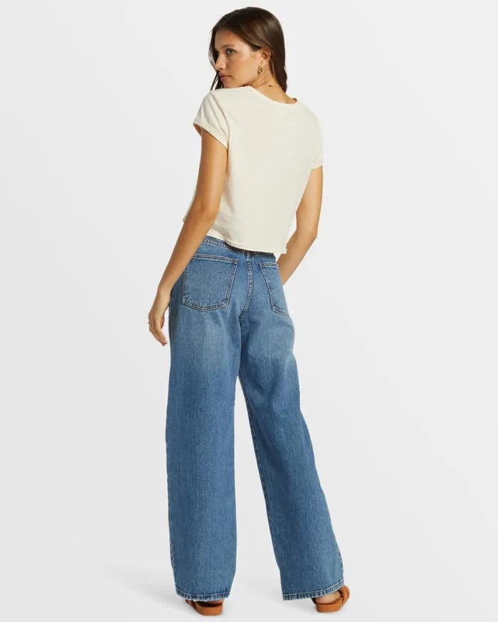 Billabong Aaliyah Baggy Denim Pant Medium Denim Womens Jeans and Pants Billabong Aaliyah Baggy Denim Pant Medium Denim Womens Jeans and Pants
