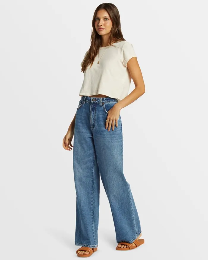 Billabong Aaliyah Baggy Denim Pant Medium Denim Womens Jeans and Pants Billabong Aaliyah Baggy Denim Pant Medium Denim Womens Jeans and Pants