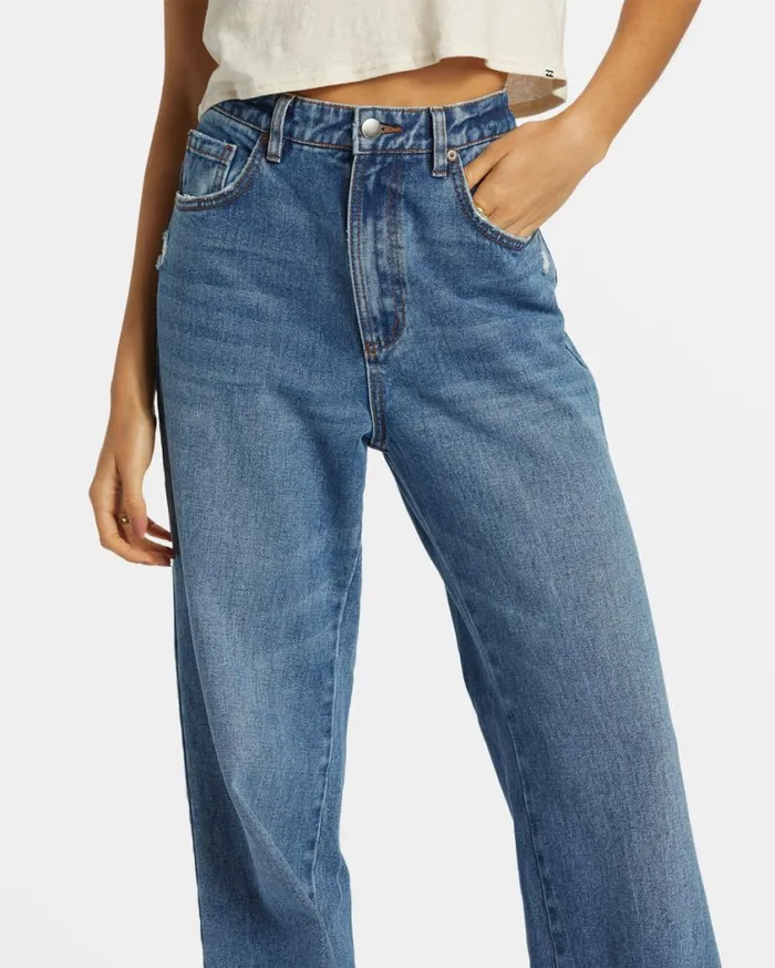 Billabong Aaliyah Baggy Denim Pant Medium Denim Womens Jeans and Pants Billabong Aaliyah Baggy Denim Pant Medium Denim Womens Jeans and Pants