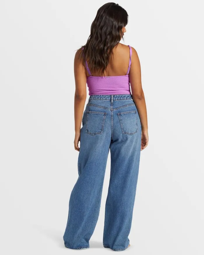 Billabong Aaliyah Baggy Denim Pant Medium Denim Womens Jeans and Pants Billabong Aaliyah Baggy Denim Pant Medium Denim Womens Jeans and Pants