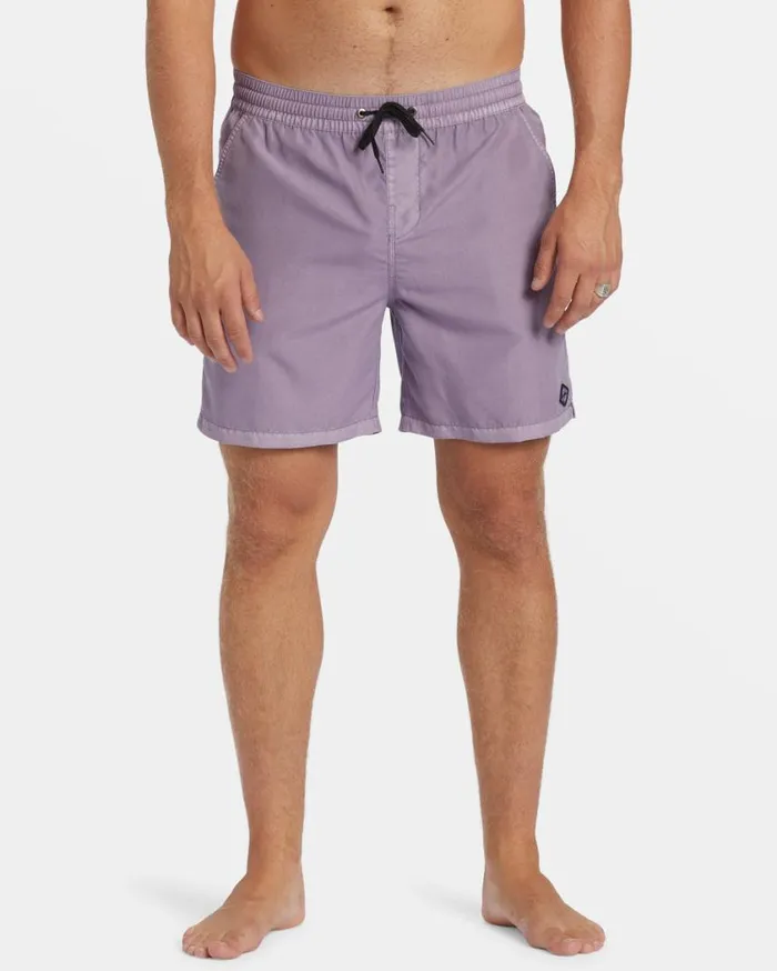 Billabong All Day Overdyed Layback 17034 Volley Shorts Purple Ash Mens Short Length 16034 8211 175034