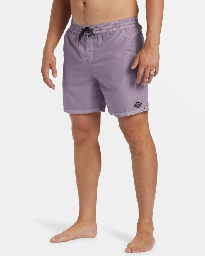 Billabong All Day Overdyed Layback 17034 Volley Shorts Purple Ash Mens Short Length 16034 8211 175034