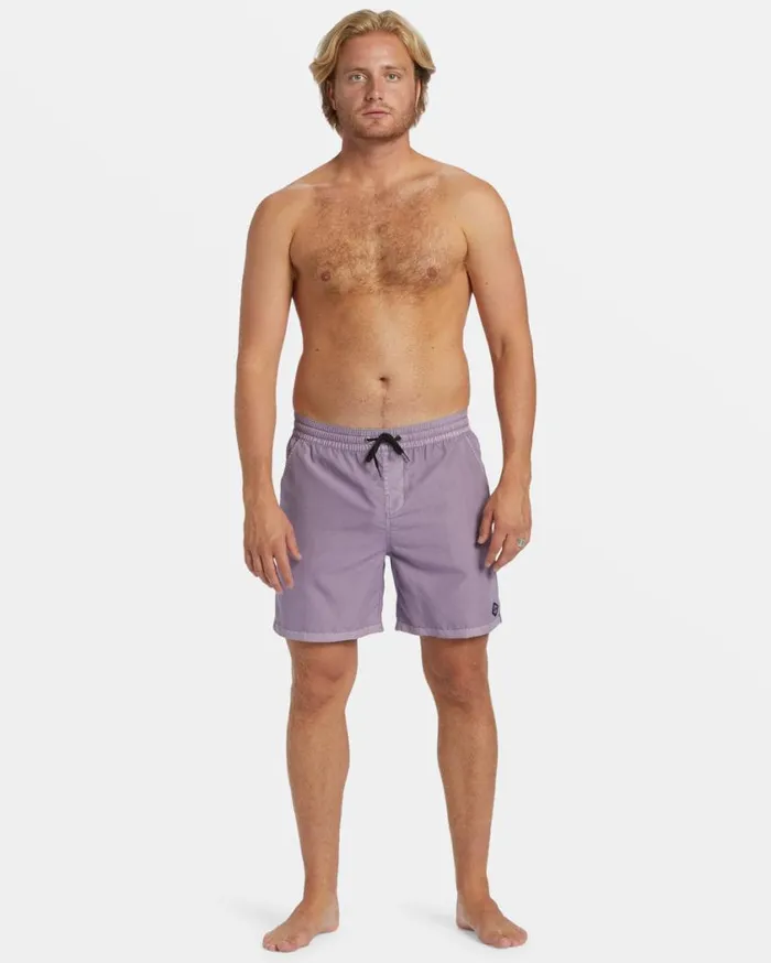 Billabong All Day Overdyed Layback 17034 Volley Shorts Purple Ash Mens Short Length 16034 8211 175034