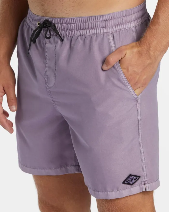 Billabong All Day Overdyed Layback 17034 Volley Shorts Purple Ash Mens Short Length 16034 8211 175034