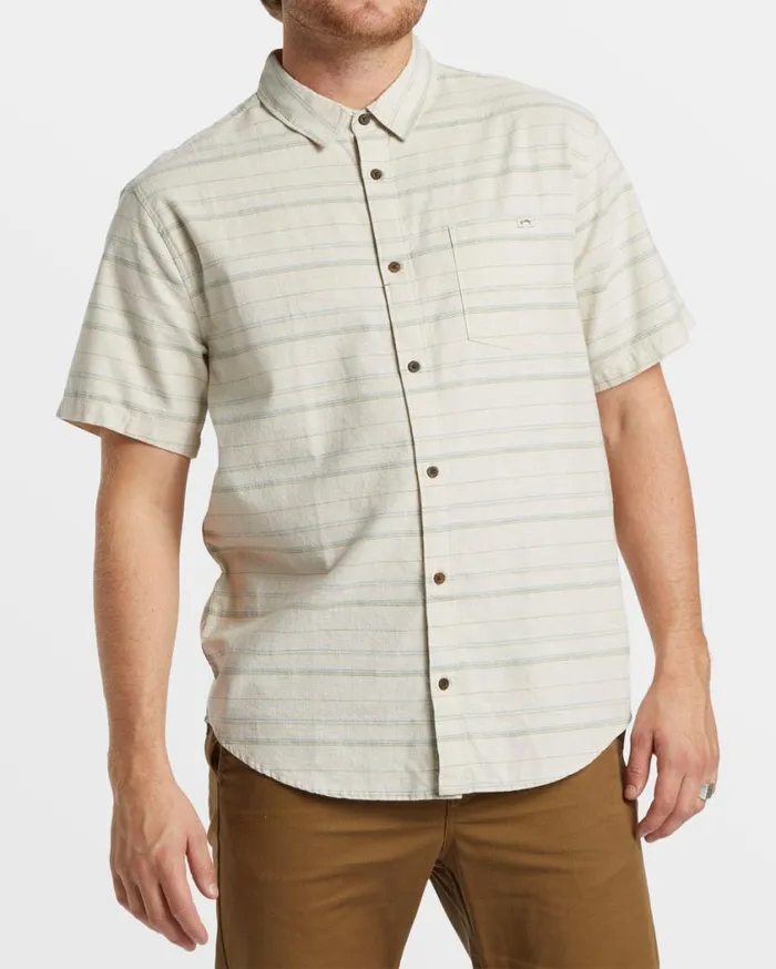 Billabong All Day Stripe Short Sleeve Shirt Sage Mens Shirts