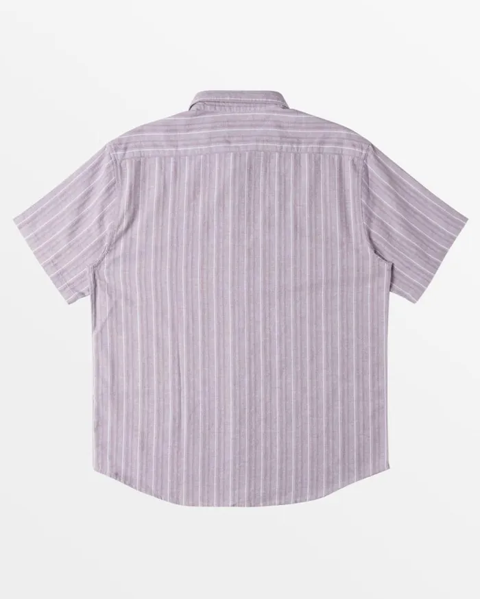 Billabong All Day Stripe Short Sleeve Woven Shirt Grey Violet Mens Shirts