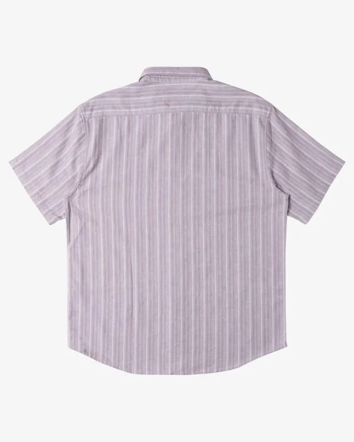 Billabong All Day Stripe Short Sleeve Woven Shirt Grey Violet Mens Shirts