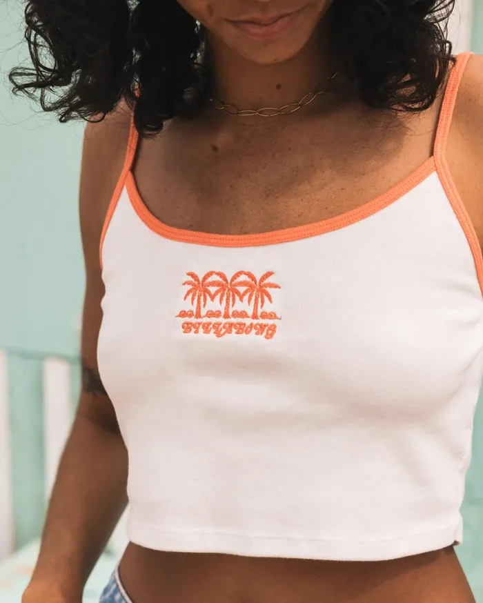Billabong Aloe Cropped Tank Top Salt Crystal Womens Tops Billabong Aloe Cropped Tank Top Salt Crystal Womens Tops