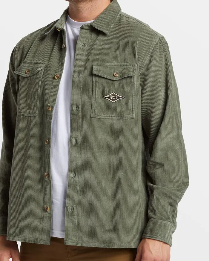 Billabong Bong Days Long Sleeve Cord Shirt Sage Mens Shirts Billabong Bong Days Long Sleeve Cord Shirt Sage Mens Shirts