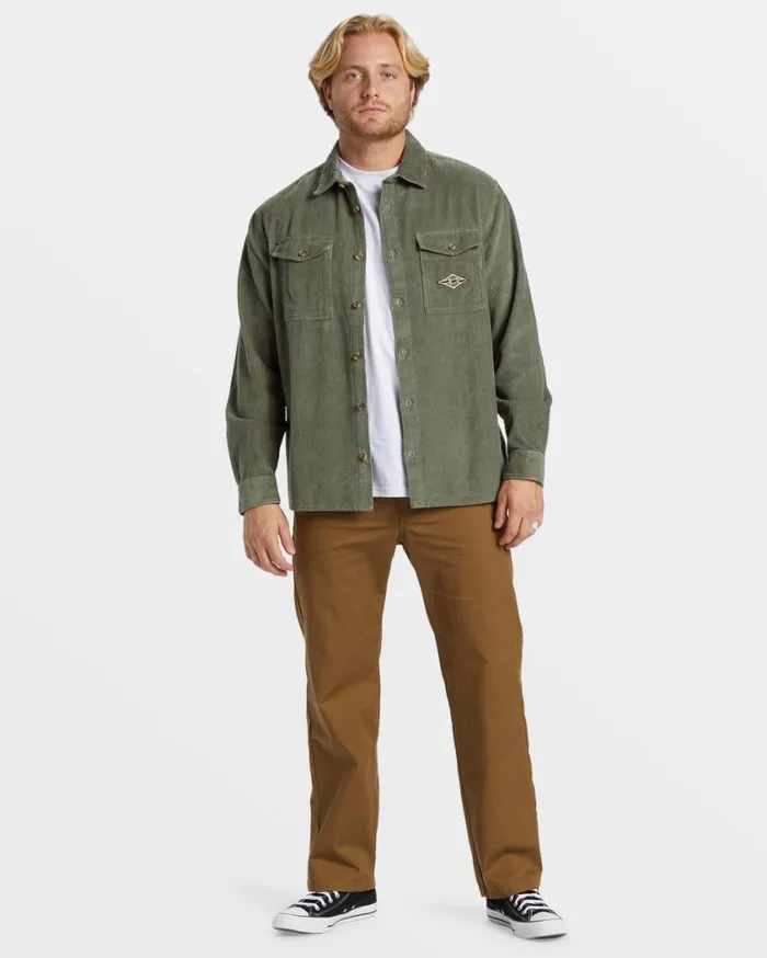Billabong Bong Days Long Sleeve Cord Shirt Sage Mens Shirts Billabong Bong Days Long Sleeve Cord Shirt Sage Mens Shirts
