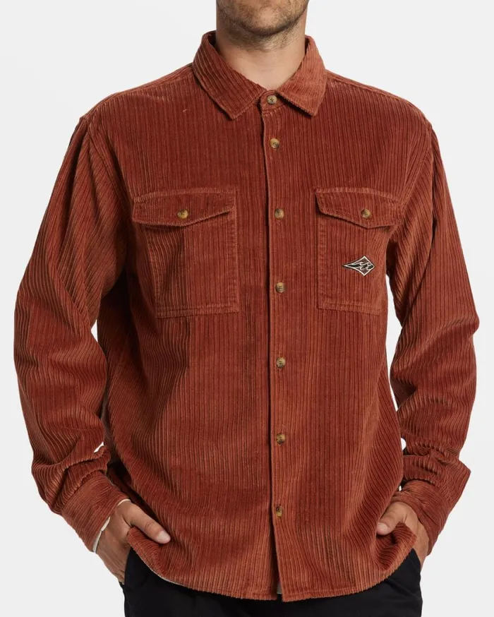 Billabong Bong Days Long Sleeve Shirt Rust Mens Shirts