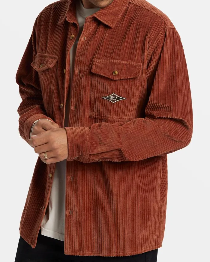 Billabong Bong Days Long Sleeve Shirt Rust Mens Shirts