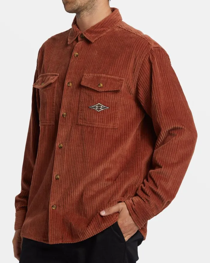Billabong Bong Days Long Sleeve Shirt Rust Mens Shirts