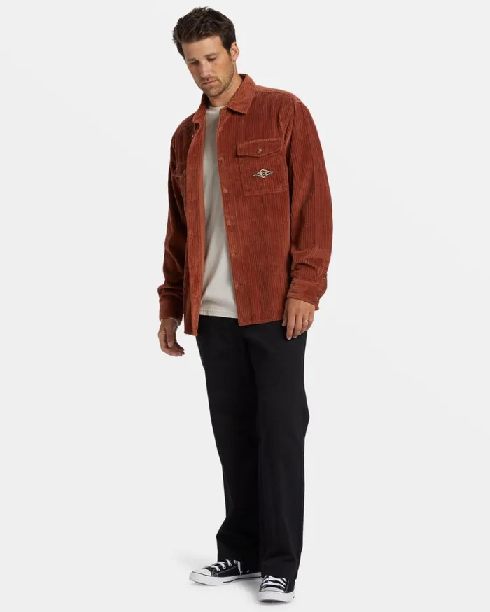 Billabong Bong Days Long Sleeve Shirt Rust Mens Shirts