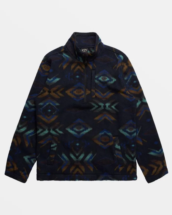 Billabong Boundary Polar Fleece Half Zip Pullover Navy Mens Hoodies and Fleece